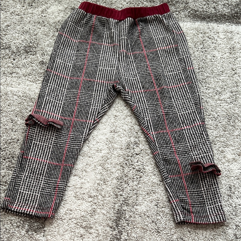 Zara Kids Plaid Bottoms - Black, White, Red